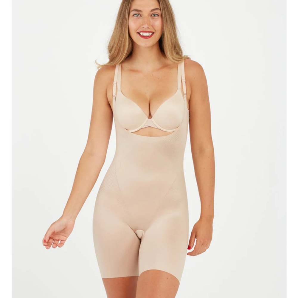 SPANX Tan Shapewear Bodysuit with Seamless Design